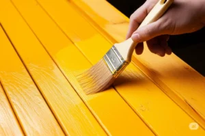 Brush painting by UV Resistant Outdoor Paint for Wood